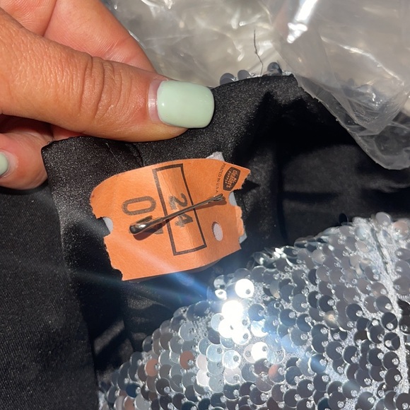 Sequin Black One Sleeve Blazer Romper - Picture 6 of 7